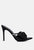 High Tea Rhinestone Bow Embellished Stiletto Sandals - Black