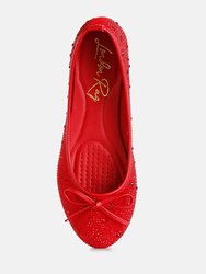 Hosana Rhinestones And Stud Embellished Ballet Flats