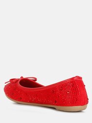 Hosana Rhinestones And Stud Embellished Ballet Flats