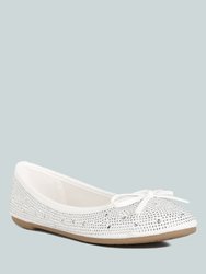 Hosana Rhinestones And Stud Embellished Ballet Flats