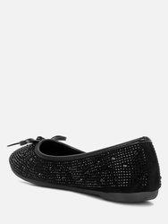 Hosana Rhinestones And Stud Embellished Ballet Flats