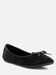 Hosana Rhinestones And Stud Embellished Ballet Flats