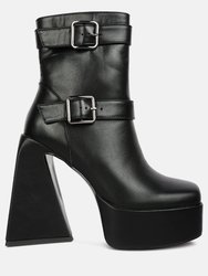 Hot Cocoa High Platform Ankle Boots - Black