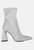 Hustlers Shimmer Block Heeled Ankle Boots - Silver