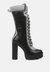 Igloo Over The Ankle Cushion Collared Boots - Black/Grey
