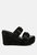 Iki Diki Rhinestone & Diamante Wedge Sandals - Black