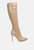 Indulgent High Heel Croc Calf Boots - Nude