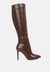 Indulgent High Heel Croc Calf Boots - Dark Brown