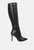 Indulgent High Heel Croc Calf Boots - Black