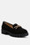 Jacop Micro Suede Metal Chain Link Loafers