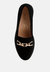 Jacop Micro Suede Metal Chain Link Loafers
