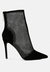 Jazz Rhinestone Embellished Mesh Stiletto Boots - Black