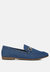 Jiro Horsebit Detail Flat Loafers - Denim