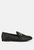 Jiro Horsebit Detail Flat Loafers - Black