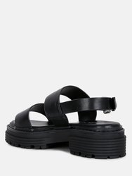 Joan Dual Strap Platforms Sandals With Buckle