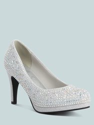 Jolly Exquisite Rhinestone-Embellished Stiletto Pumps