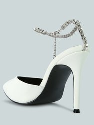 Joyce Diamante Embellished Stiletto Mule Sandals