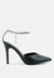 Joyce Diamante Embellished Stiletto Mule Sandals - Black