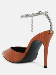 Joyce Diamante Embellished Stiletto Mule Sandals