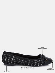 Junpey Plaid Tweed Ballet Flats