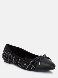 Junpey Plaid Tweed Ballet Flats