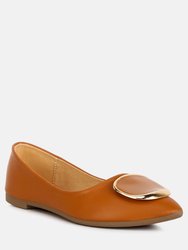 Karder Brooch Detail Ballet Flats