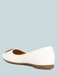 Karder Brooch Detail Ballet Flats