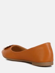 Karder Brooch Detail Ballet Flats