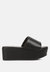 Karly Chunky Platform Sliders - Black