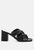 Knope Cross Straps Block Heel Sandals - Black