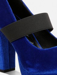 Krause High Block Heel Velvet Pumps