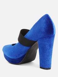 Krause High Block Heel Velvet Pumps