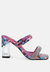 Krypton Marble Print Clear Block Heel Sandals - Pink