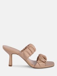 Lady Lynn Gather Around Slip-On Heeled Sandals - Nude