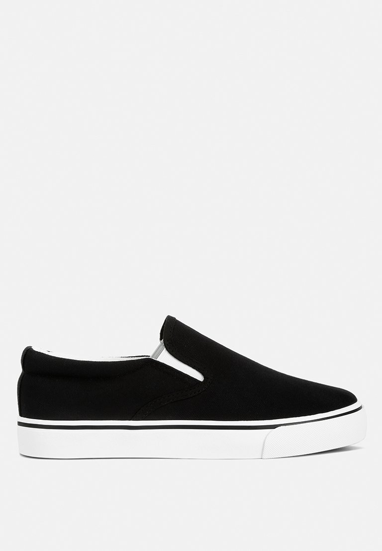 Laszlo Canvas Slip On Sneakers - Black