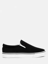 Laszlo Canvas Slip on Sneakers - Black