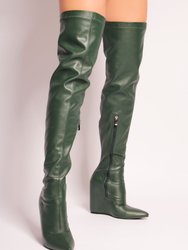 Leggy Lass Wedge Heel Long Boots