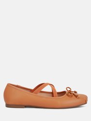 Leina Recycled Faux Leather Ballet Flats - Tan