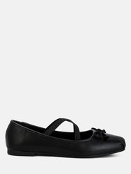 Leina Recycled Faux Leather Ballet Flats - Black