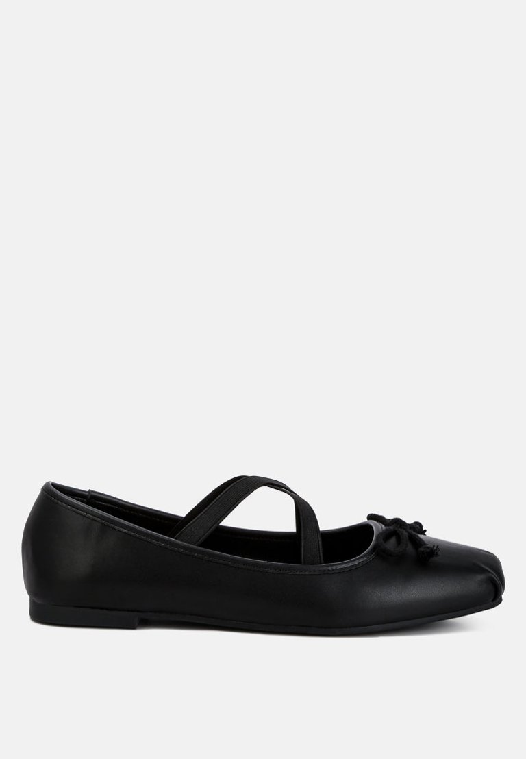 Leina Recycled Faux Leather Ballet Flats - Black