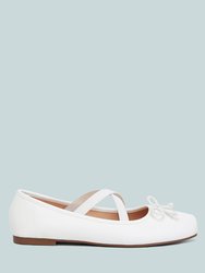 Leina Recycled Faux Leather Ballet Flats - White