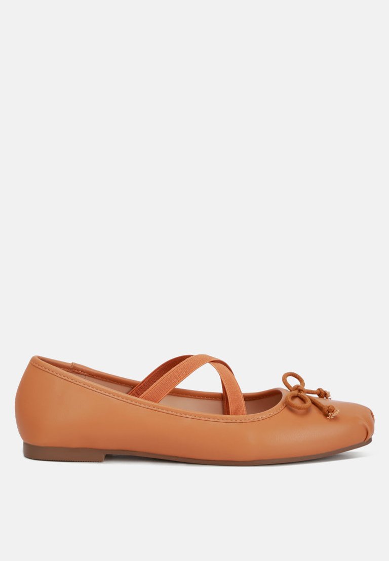 Leina Recycled Faux Leather Ballet Flats - Tan