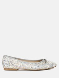 Lettie Sequin Embellished Ballet Flats - Silver