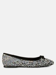 Lettie Sequin Embellished Ballet Flats - Black