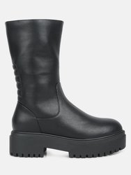Lewisa Panelled Lug Sole Boots - Black