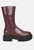 Lewisa Panelled Lug Sole Boots - Burgundy