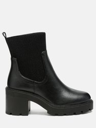 Liam Sock Chunky Chelsea Boots - Black
