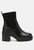 Liam Sock Chunky Chelsea Boots - Black