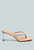Litchi Rhinestone Embellished Strap Sandals - Nude