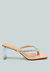 Litchi Rhinestone Embellished Strap Sandals - Nude